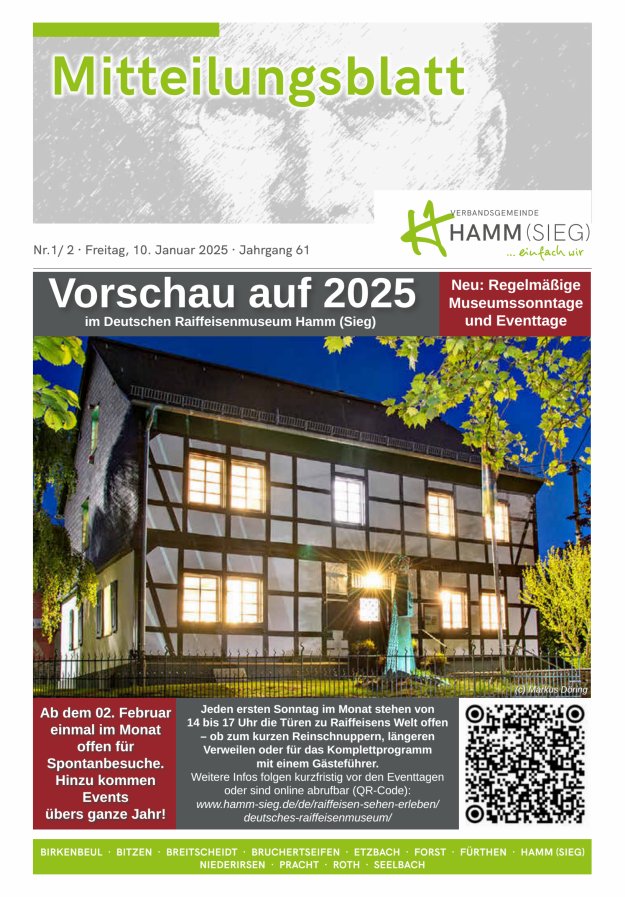 Mitteilungsblatt Hamm (Sieg) Titelblatt 01/2025
