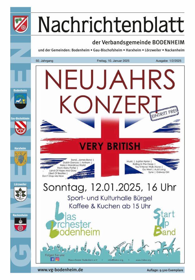Nachrichtenblatt der VG Bodenheim              Titelblatt 01/2025