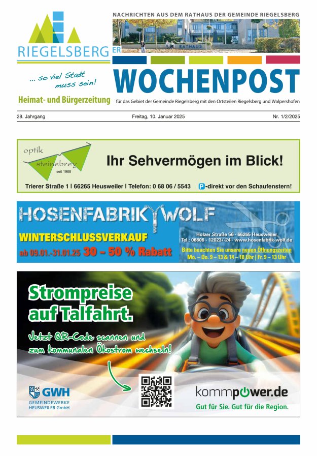 Riegelsberger Wochenpost Titelblatt 01/2025