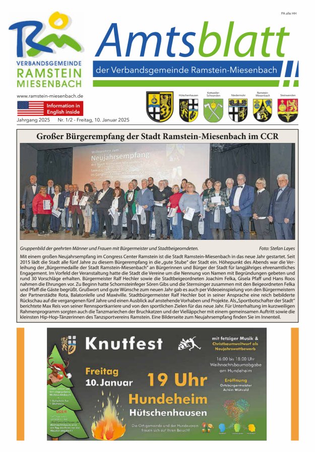 Amtsblatt VG Ramstein-Miesenbach Titelblatt 01/2025