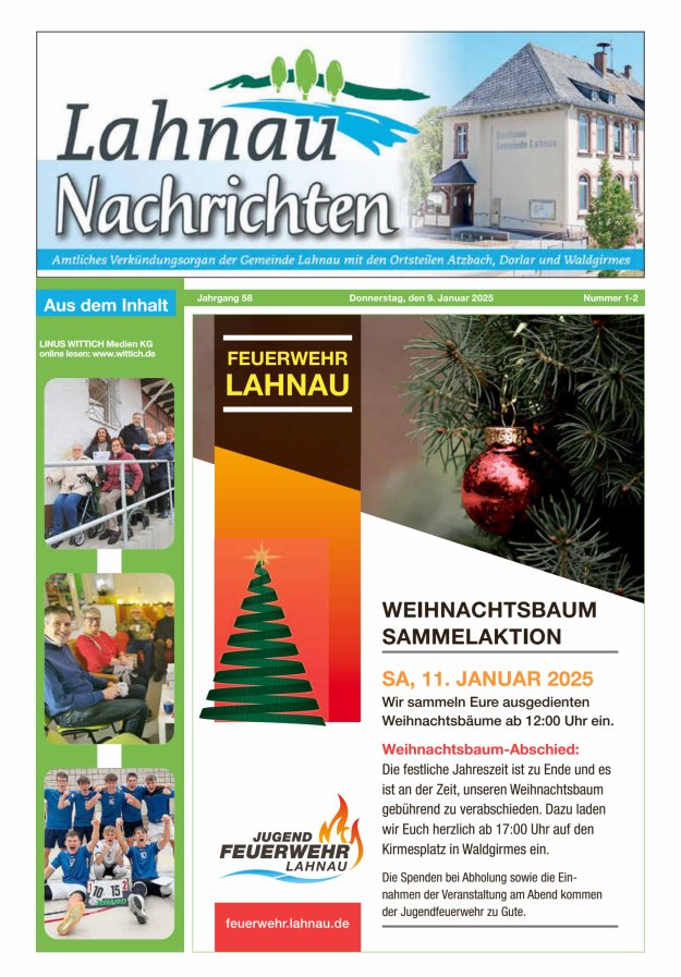 Lahnau Nachrichten Titelblatt 02/2025