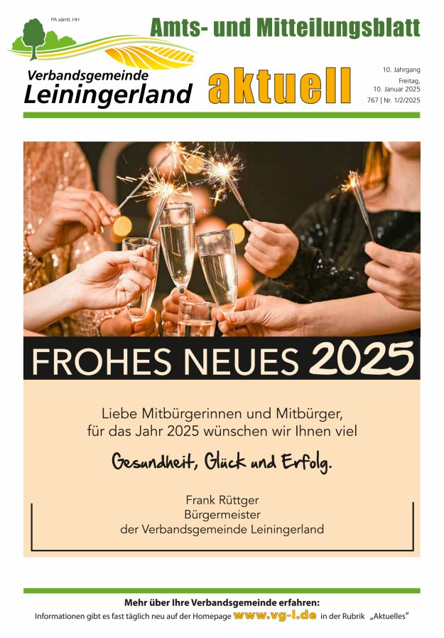 VG Leiningerland aktuell Titelblatt 01/2025