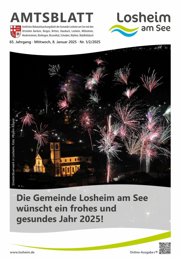 Amtliches Bekanntmachungsblatt der Gemeinde Losheim am See Titelblatt 01/2025
