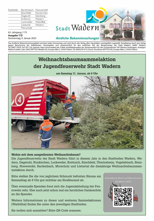 Stadt Wadern Titelblatt 01/2025