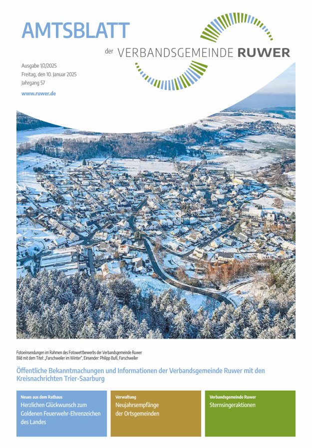 Amtsblatt VG Ruwer Titelblatt 01/2025