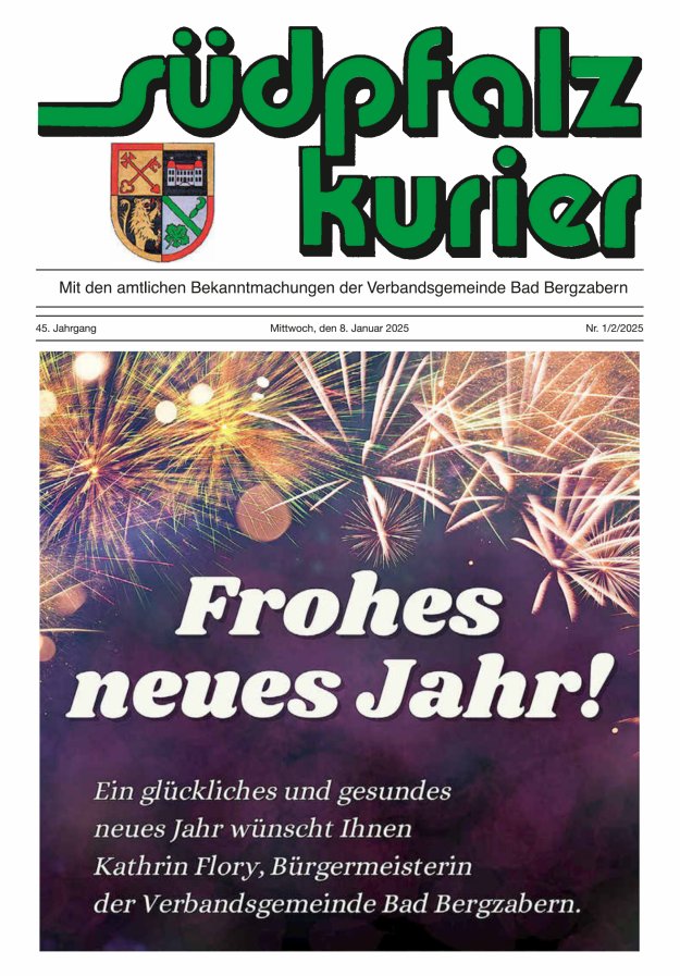 Südpfalz Kurier - VG Bad Bergzabern Titelblatt 01/2025