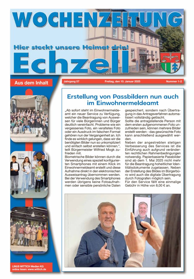 Wochenzeitung für die Gemeinde Echzell Titelblatt 02/2025