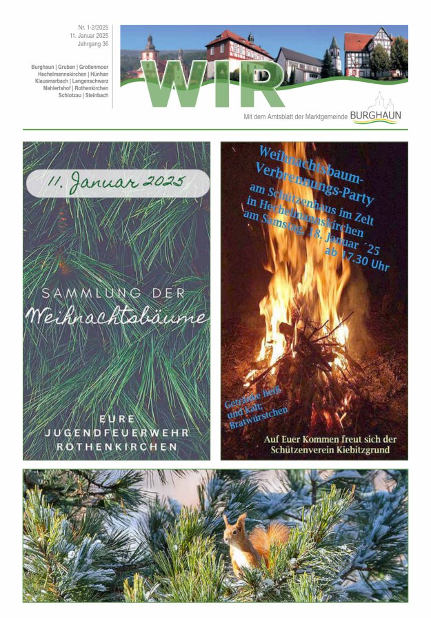 WIR - mit Amtsblatt der Marktgemeinde Burghaun Titelblatt 02/2025