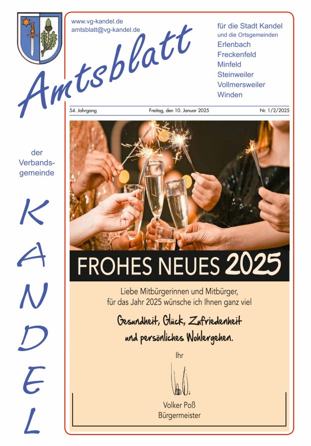 Amtsblatt VG Kandel Titelblatt 01/2025