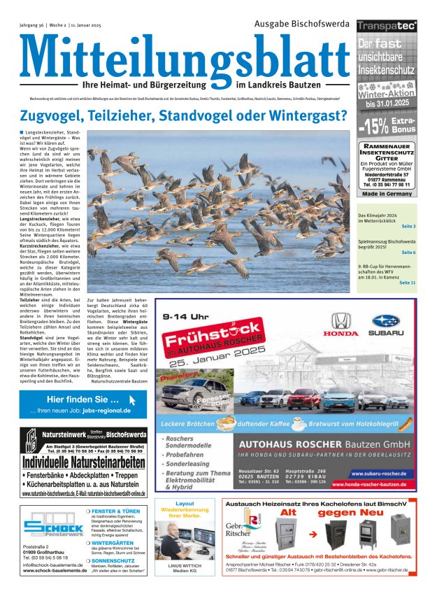 Mitteilungsblatt LK Bautzen Ausgabe Bischofswerda Titelblatt 01/2025