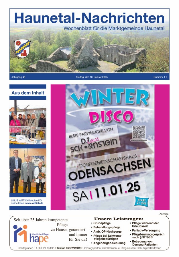 Haunetal-Nachrichten Titelblatt 02/2025