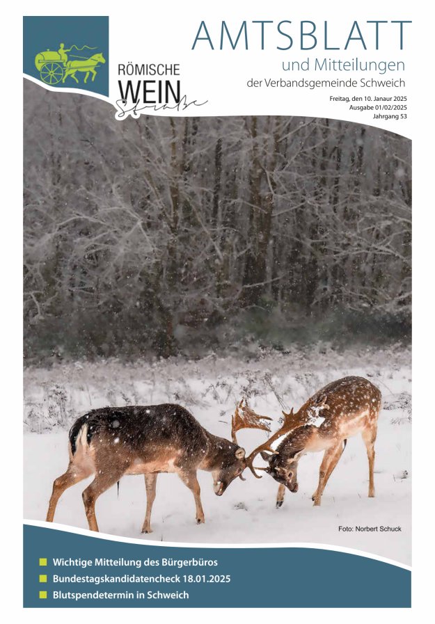 Amtsblatt VG Schweich Titelblatt 01/2025
