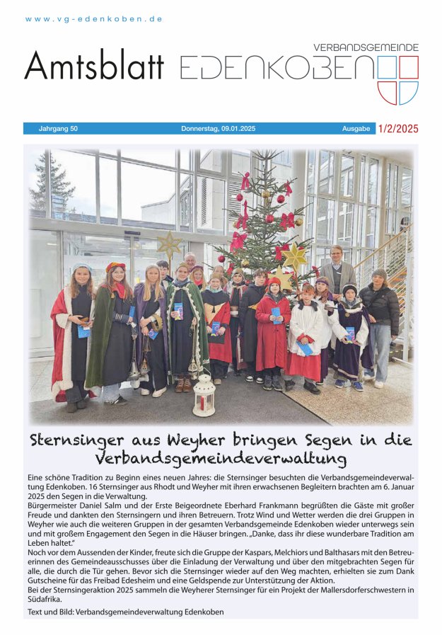 Amtsblatt VG Edenkoben Titelblatt 01/2025
