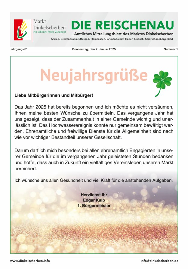 Die Reischenau Titelblatt 01/2025