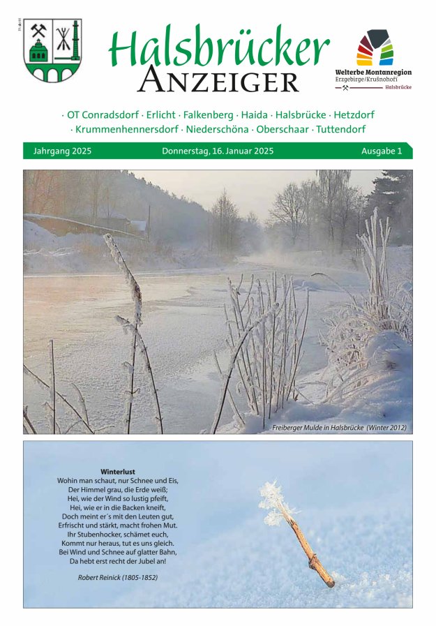 Halsbrücker Anzeiger Titelblatt 01/2025