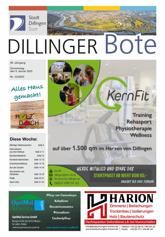 Dillinger Bote Titelblatt 01/2025