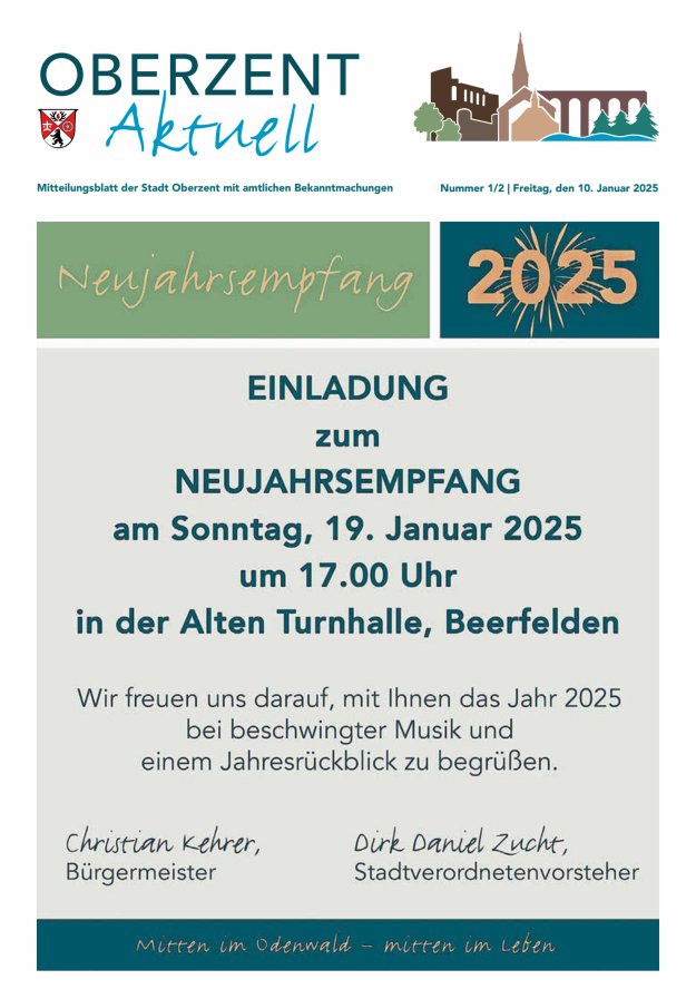 Oberzent aktuell Titelblatt 01/2025