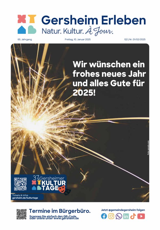 Bekanntmachungsblatt der Gemeinde Gersheim Titelblatt 01/2025