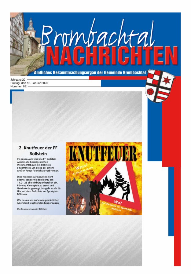 Brombachtal-Nachrichten Amtsblatt der Gemeinde Brombachtal Titelblatt 01/2025