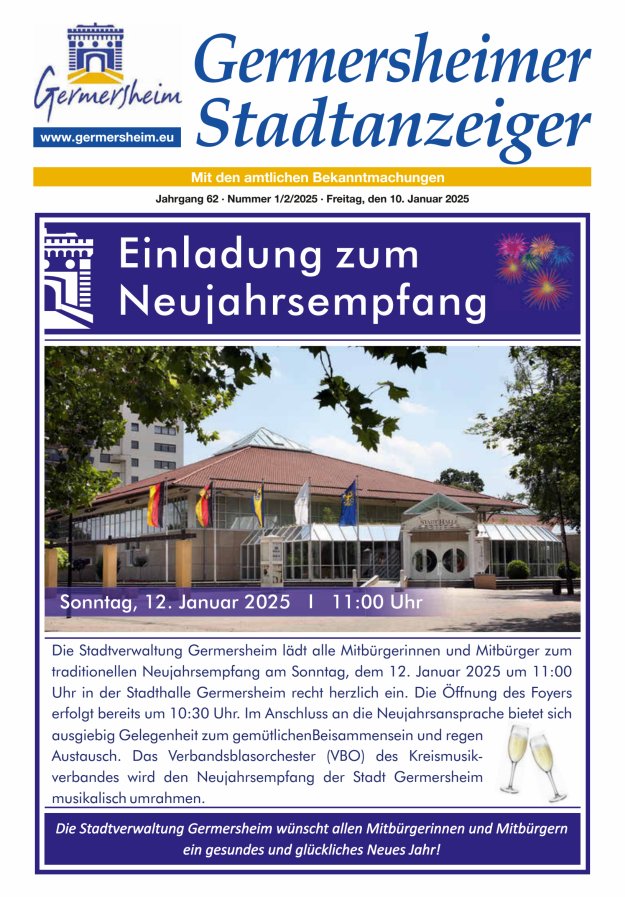 Germersheimer Stadtanzeiger Titelblatt 01/2025