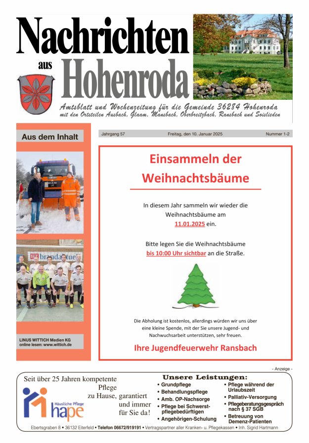 Nachrichten aus Hohenroda Titelblatt 02/2025