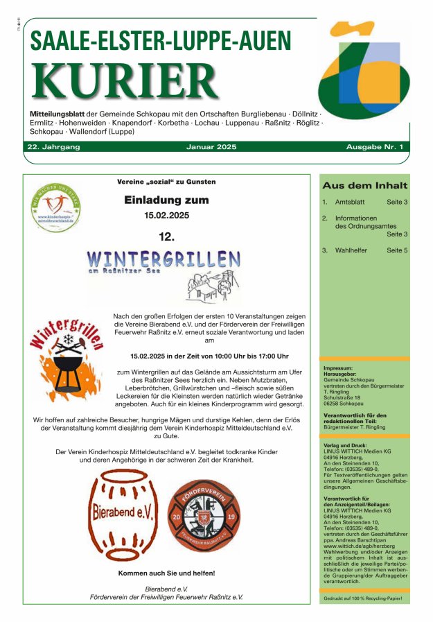 Saale-Elster-Luppe-Auen-Kurier Titelblatt 01/2025
