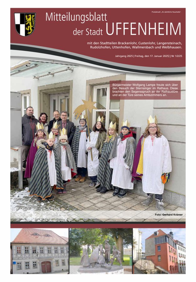 Mitteilungsblatt der Stadt Uffenheim Titelblatt 01/2025