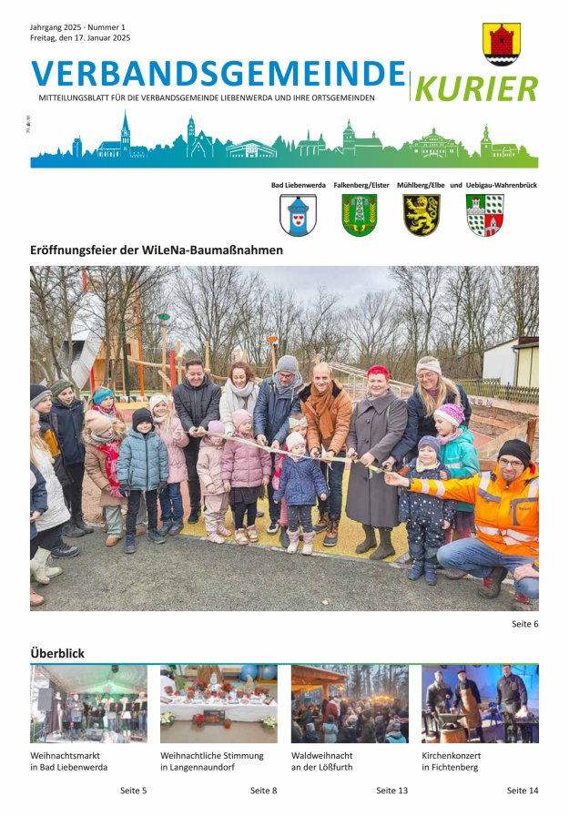 Verbandsgemeindekurier - Mitteilungsblatt für die Verbandsgemeinde Liebenwerda Titelblatt 01/2025