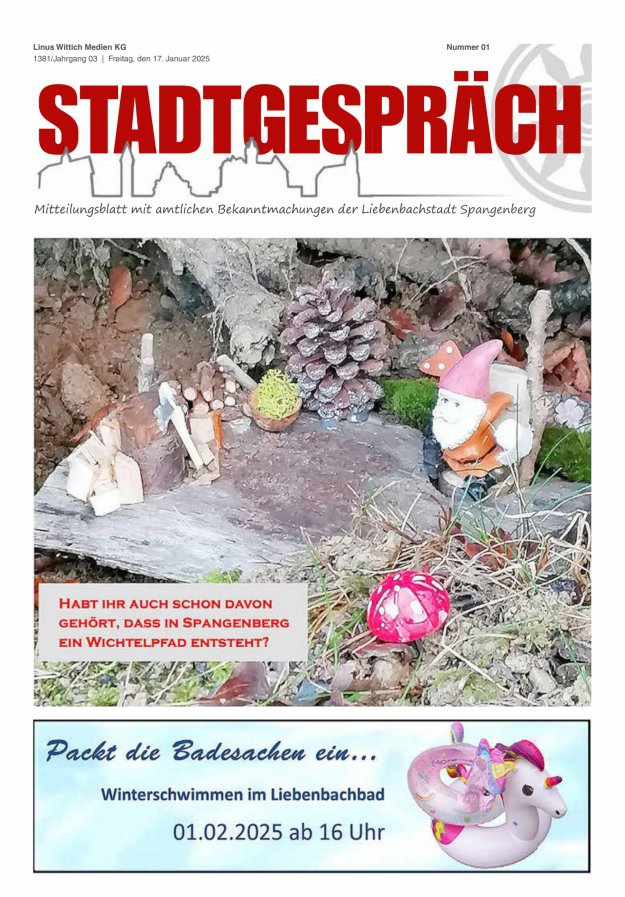 Stadtgespräch Spangenberg Titelblatt 01/2025