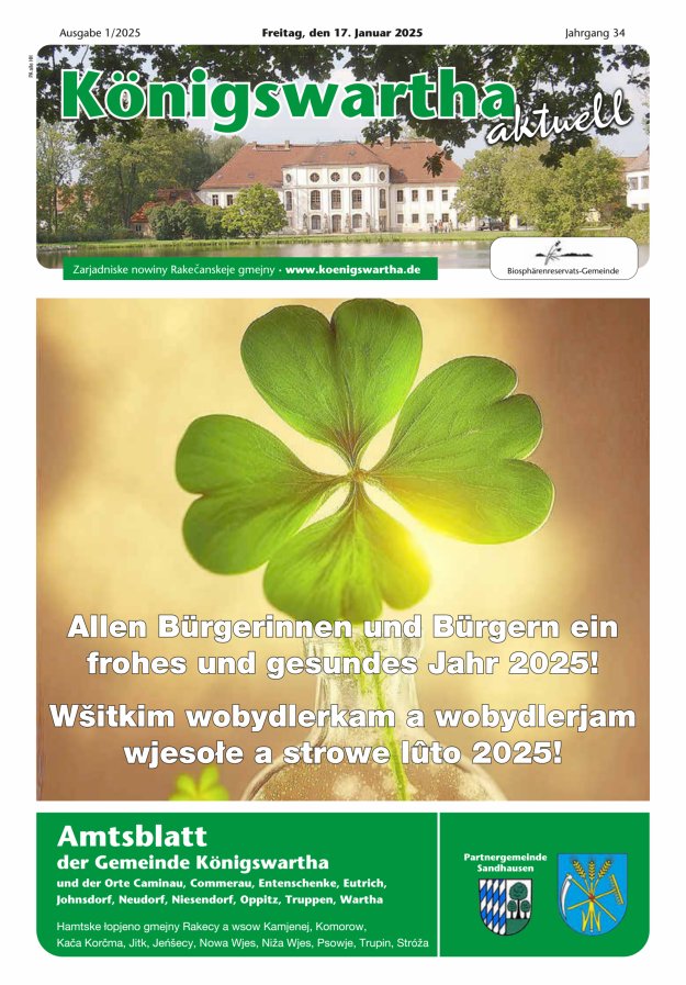 Königswartha aktuell - Amtsblatt der Gemeinde Königswartha Titelblatt 01/2025