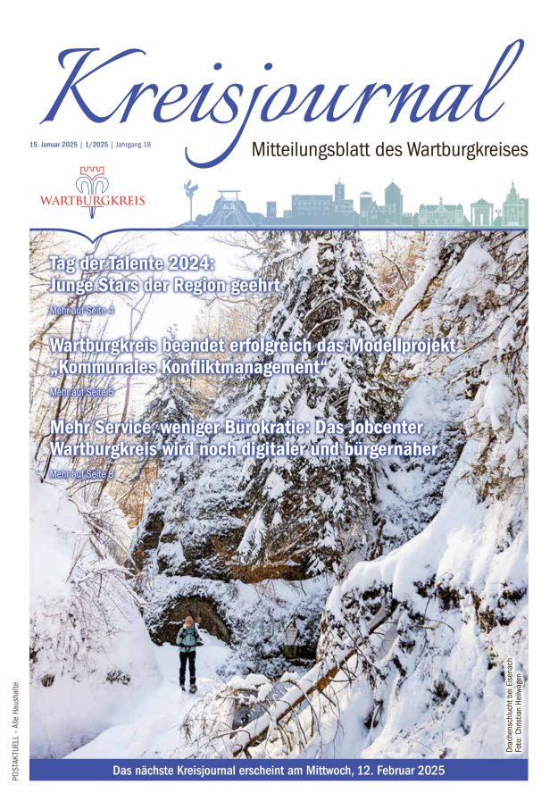 Kreisjournal - Amtliches Veröffentlichungsblatt des Wartburgkreises Titelblatt 01/2025