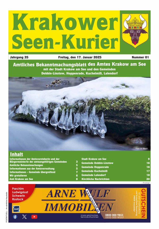 Krakower Seen-Kurier Titelblatt 01/2025
