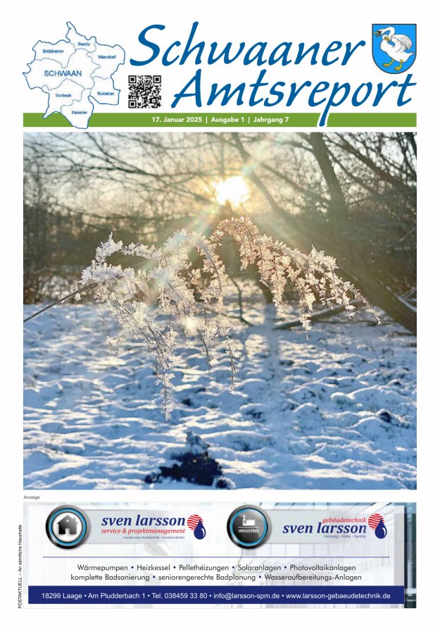 Schwaaner Amtsreport Titelblatt 01/2025