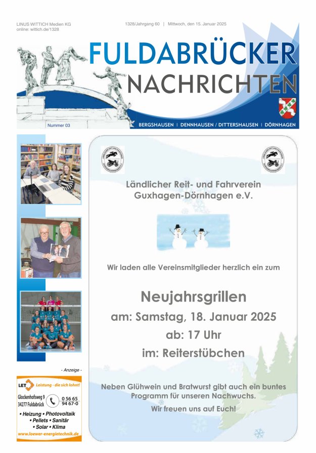 Fuldabrücker Nachrichten Titelblatt 03/2025