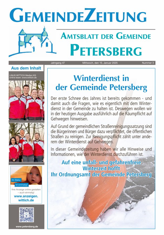 Amtsblatt Blickpunkt Petersberg Titelblatt 03/2025