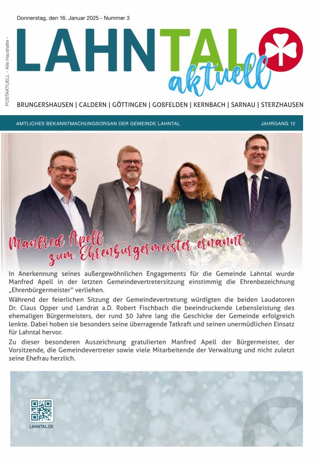 Amtliches Bekanntmachungsorgan der Gemeinde Lahntal Titelblatt 03/2025