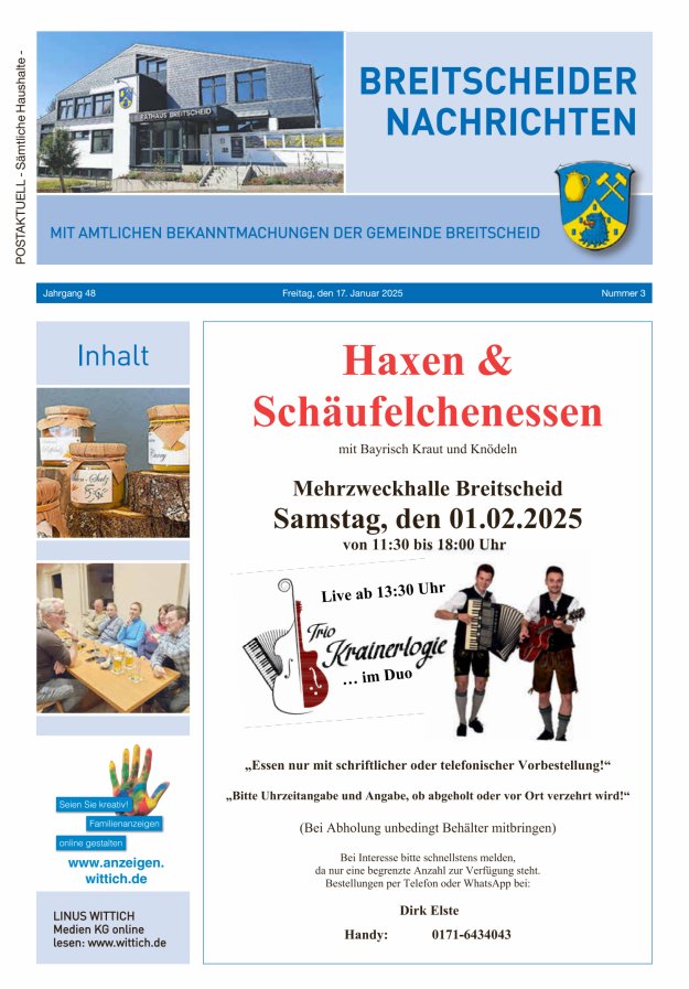 Breitscheider Nachrichten Titelblatt 03/2025