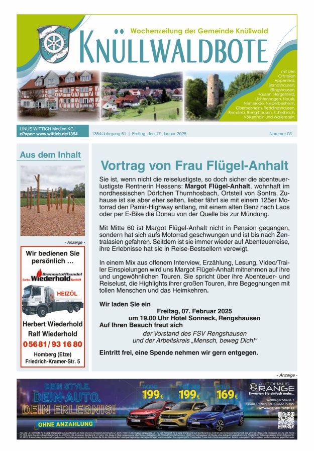 Knüllwaldbote Titelblatt 03/2025