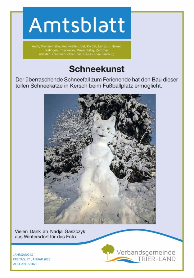 Amtsblatt VG Trier-Land Titelblatt 03/2025