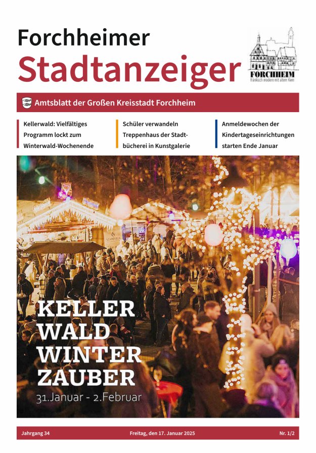 Forchheimer Stadtanzeiger Titelblatt 01/2025