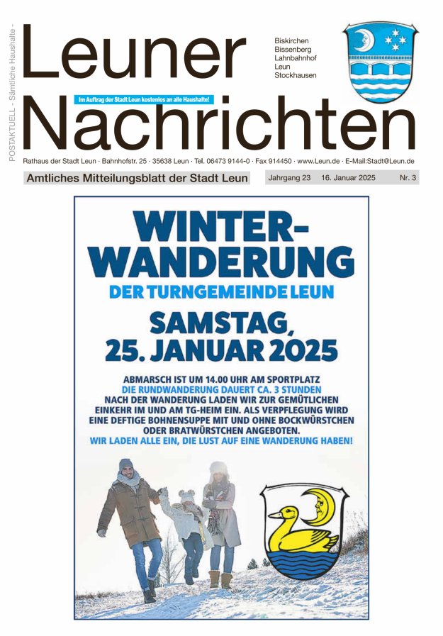 Leuner Nachrichten Titelblatt 03/2025