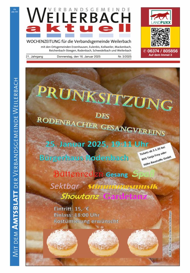 Verbandsgemeinde Weilerbach aktuell Titelblatt 03/2025