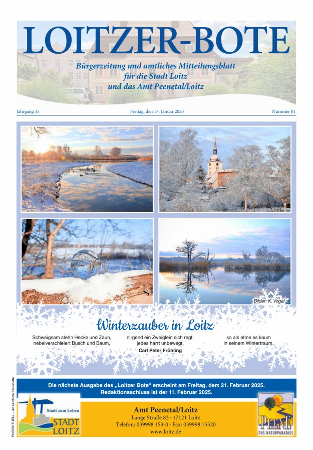 Loitzer Bote Titelblatt 01/2025