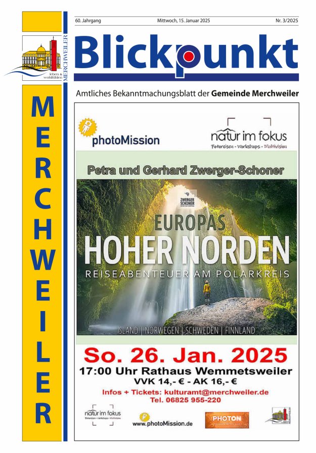 Blickpunkt Merchweiler Titelblatt 03/2025