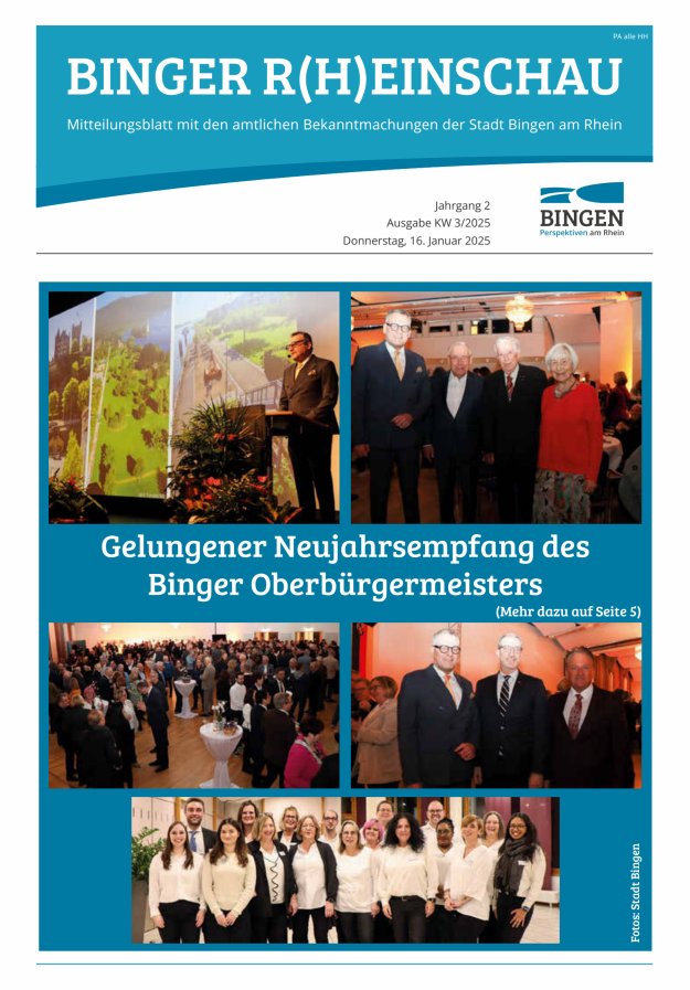 Binger R(h)einschau - Mitteilungsblatt mit den Amtlichen Bekanntmachungen der Stadt Bingen Titelblatt 03/2025