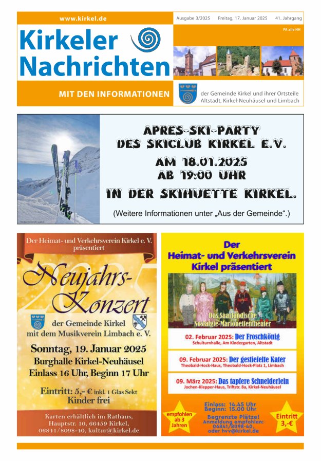 Kirkeler Nachrichten Titelblatt 03/2025