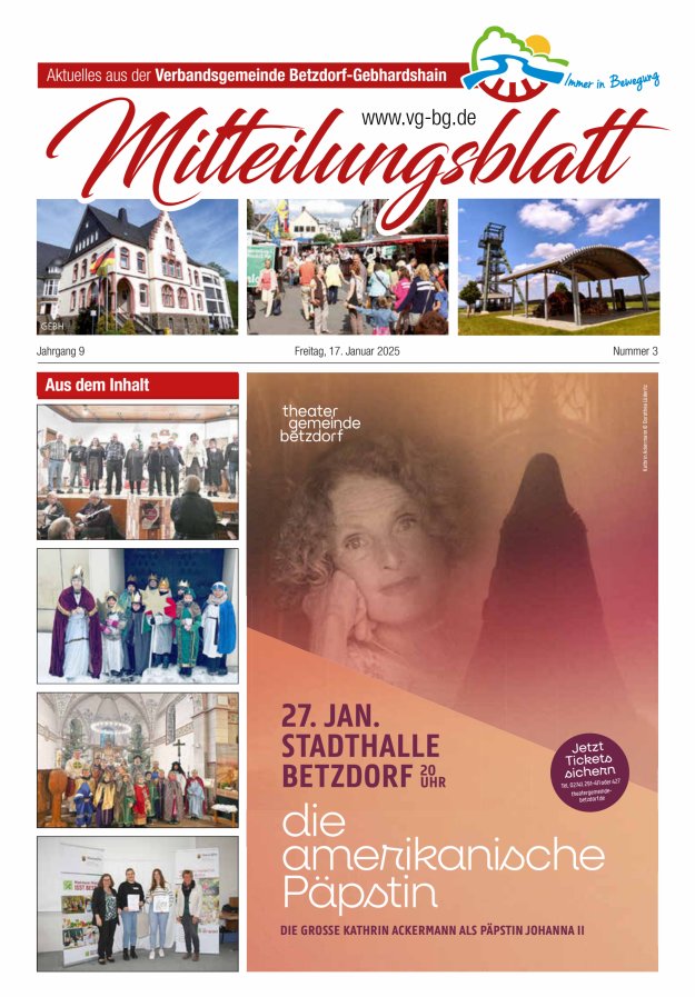 Aktuelles aus der VG Betzdorf-Gebhardshain Ausgabe Gebhardshain Titelblatt 03/2025