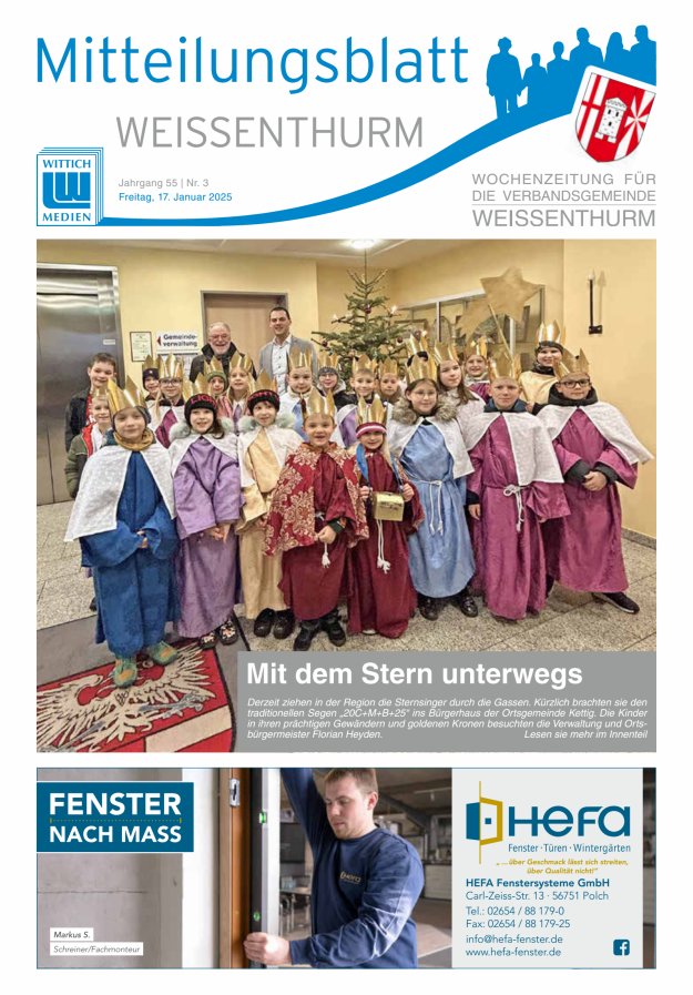 Mitteilungsblatt für den Bereich der Verbandsgemeinde Weißenthurm Titelblatt 03/2025