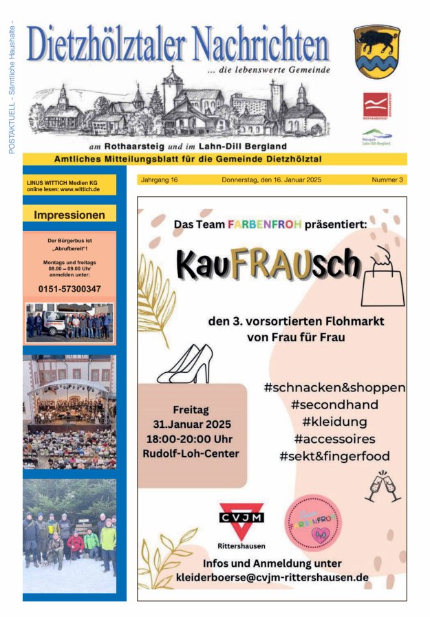 Dietzhölztaler Nachrichten Titelblatt 03/2025