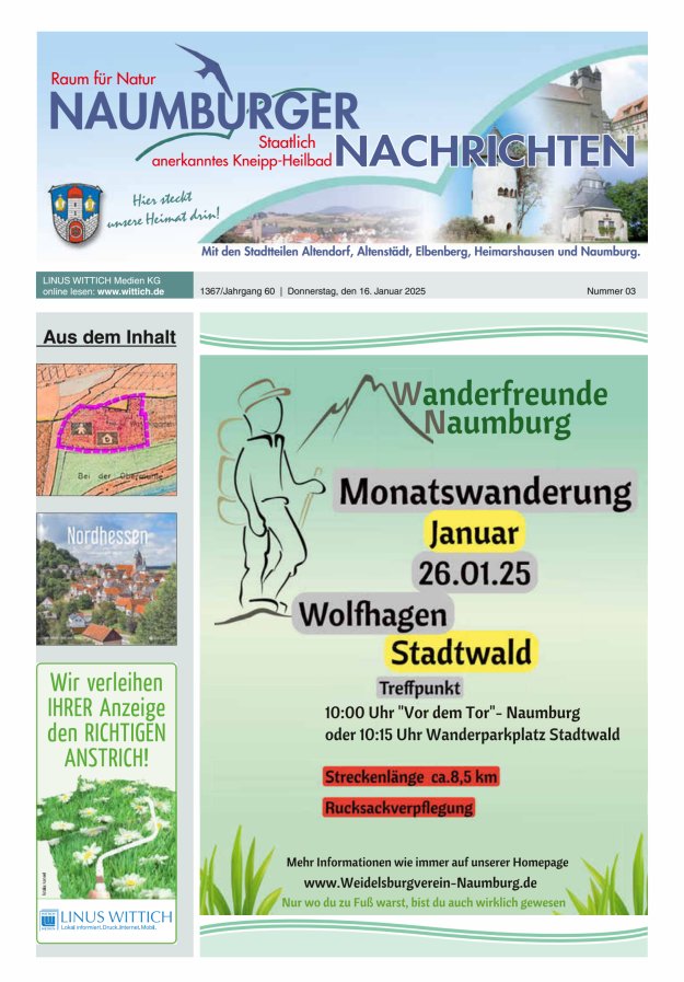 Naumburger Nachrichten Titelblatt 03/2025